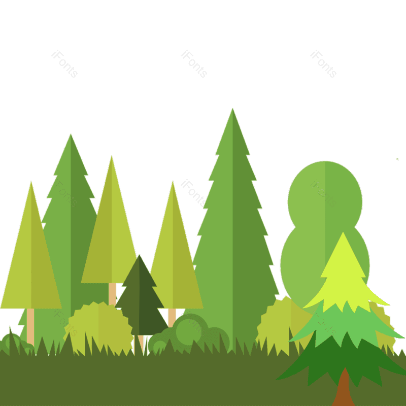 插画图片,树林元素,春季PNG,森林免抠素材